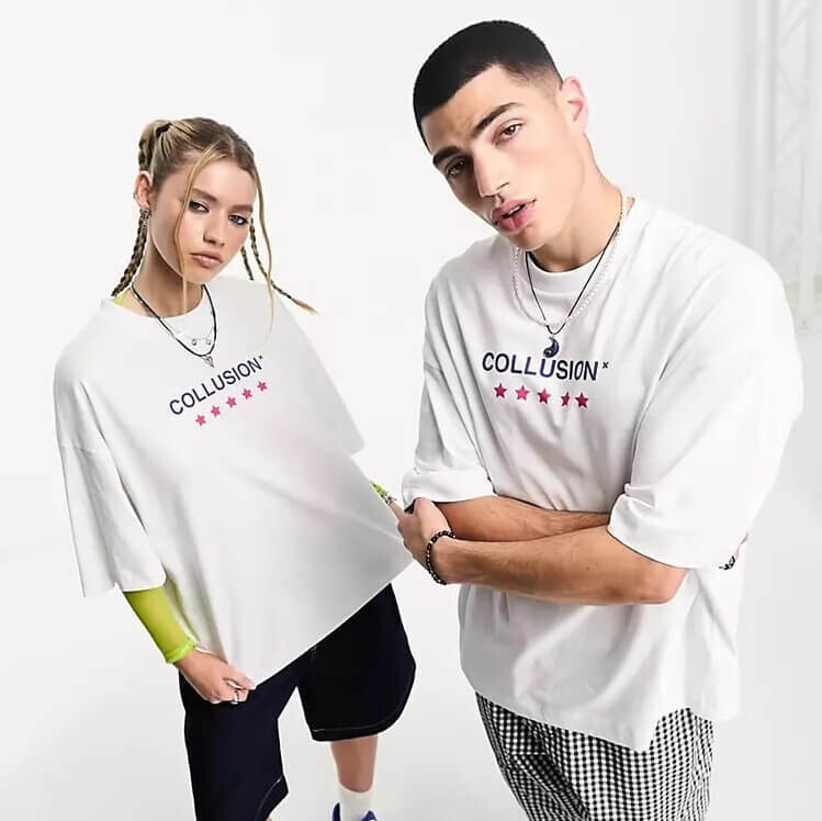 

Футболка Collusion Unisex License With Paramount Print In White, белый