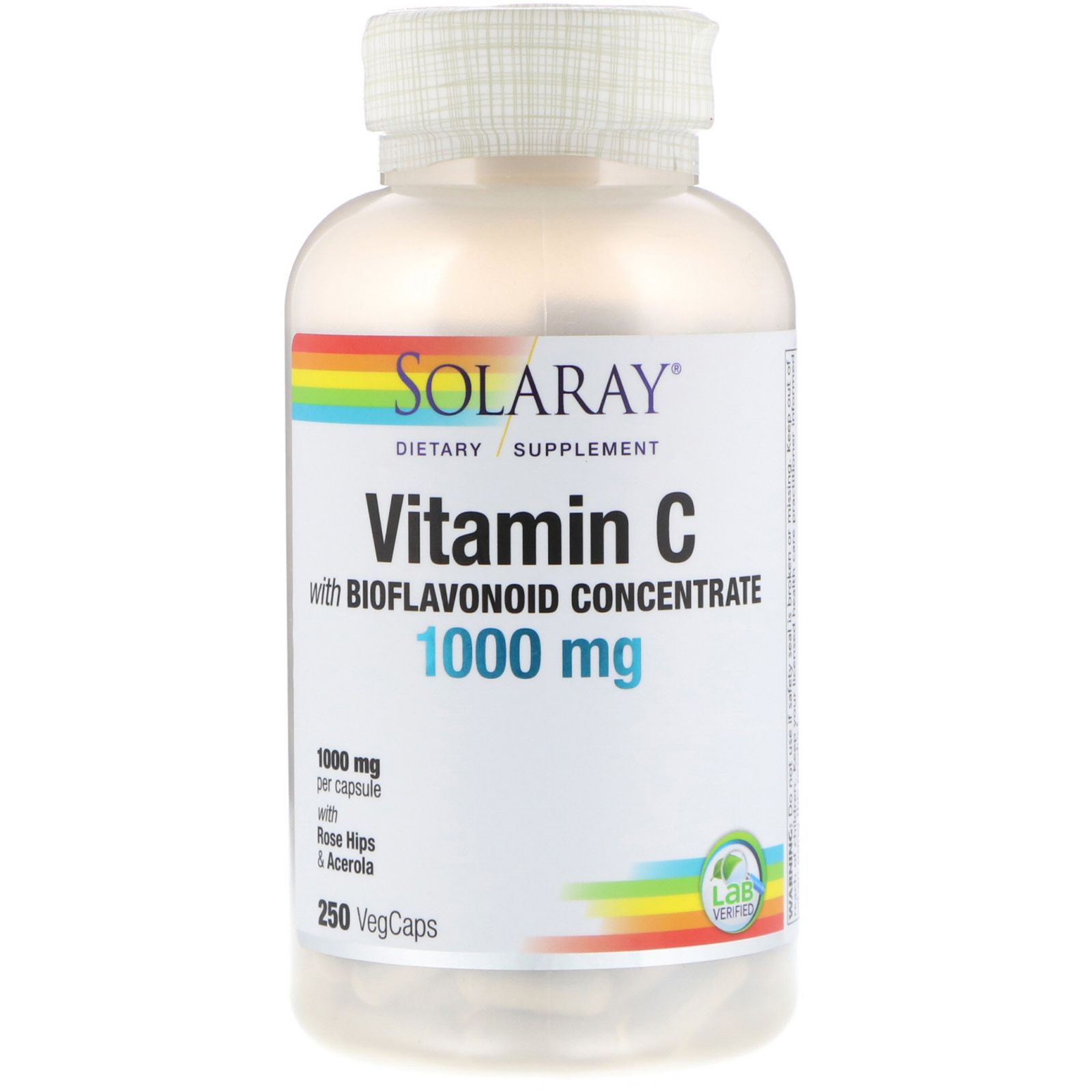 Solaray Витамин C с концентратом биофлавонида 1000 мг 250 вегетарианских капсул solaray super bio vitamin c витамин c медленного высвобождения 250 вегетарианских капсул