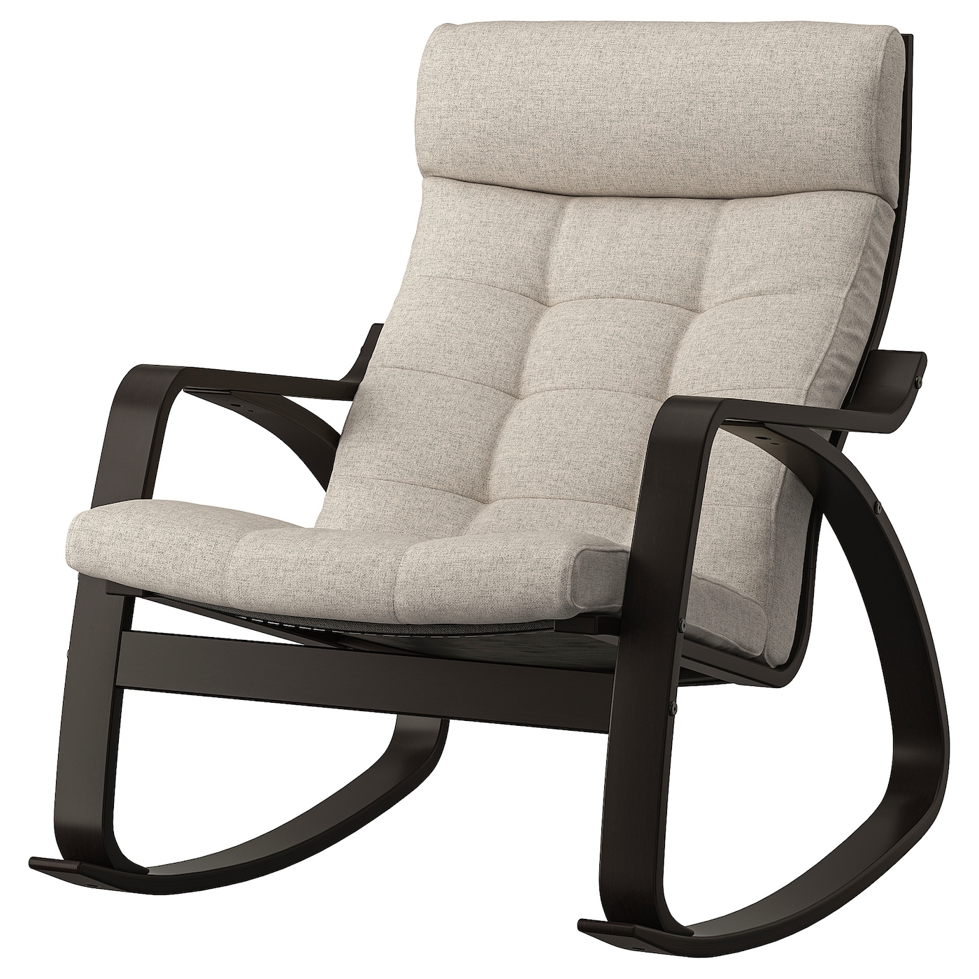 ПОЭНГ Кресло-качалка, черно-коричневый/Гуннаред бежевый POÄNG IKEA кресло качалка берген