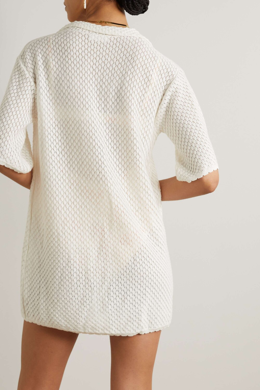 

PEONY + NET SUSTAIN Рубашка Fleur Pointelle из смесового органического хлопка, белый