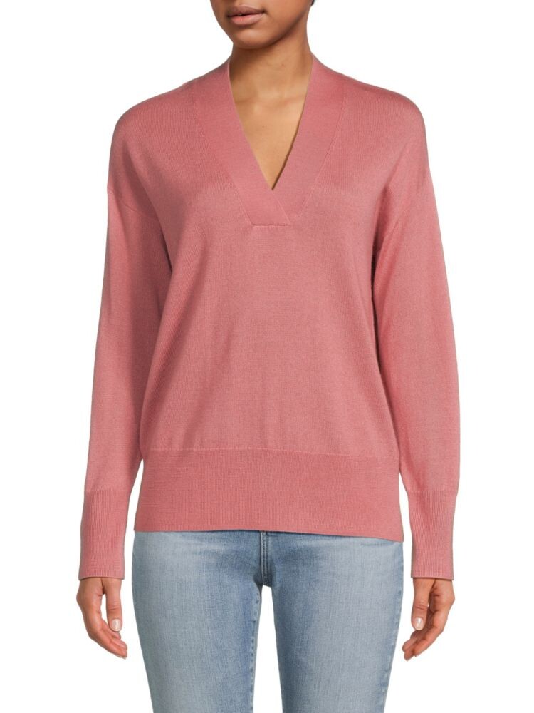 

Свитер из смесовой мериносовой шерсти Saks Fifth Avenue, цвет Rosette