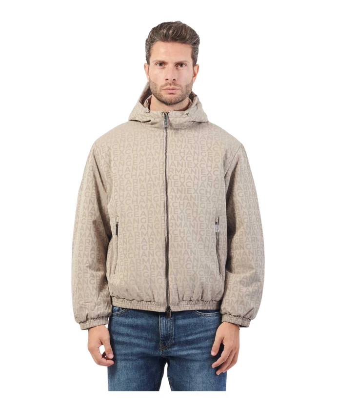 

Модное легкое пальто с капюшоном. Armani Exchange, бежевый