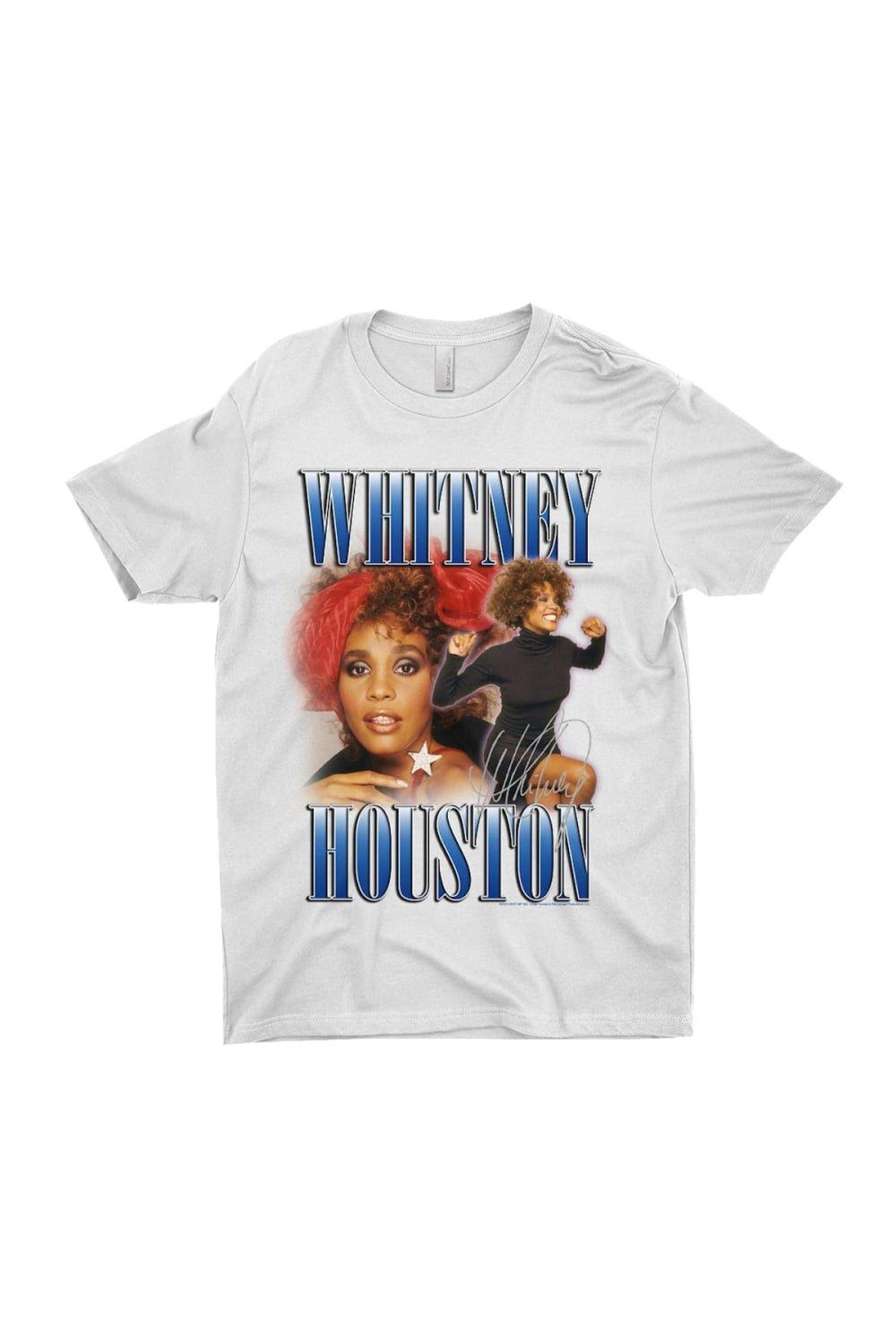 Хлопковая футболка в стиле 90-х годов Whitney Houston, белый 90x150 см aks флаг полиэстер печатная фотография для декора