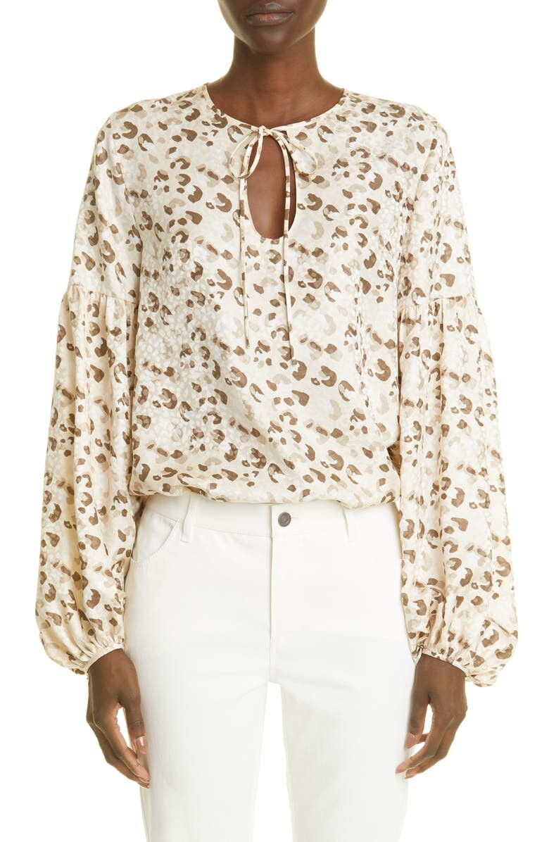 

Шелковая блузка с леопардовым принтом Lupe LAFAYETTE 148 NEW YORK
