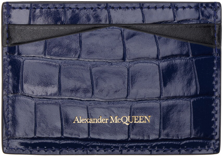 

Визитница с черепом темно-синего цвета Alexander McQueen