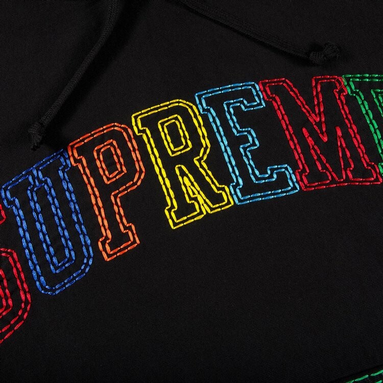 Supreme Big Stitch Hooded Sweatshirt Black CDEK.Shopping