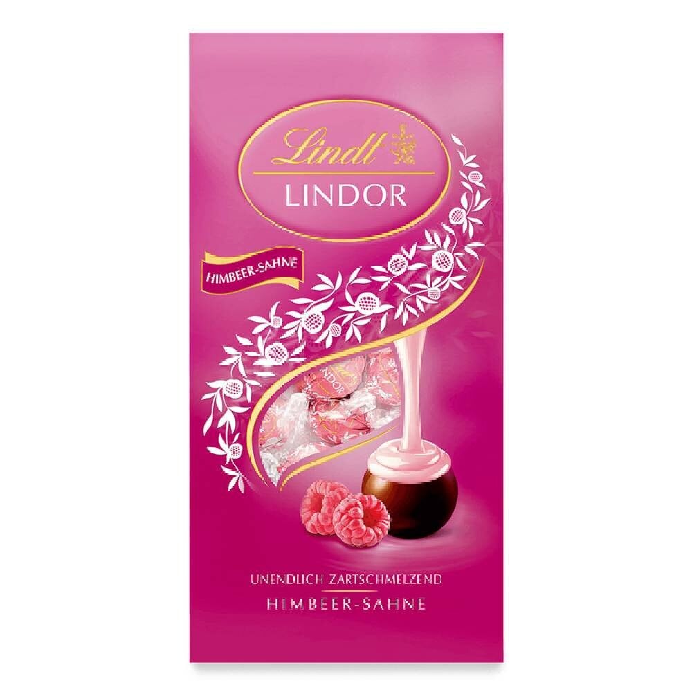 

Конфеты Lindt Lindor Kugel Beutel, малиновая начинка, 137г