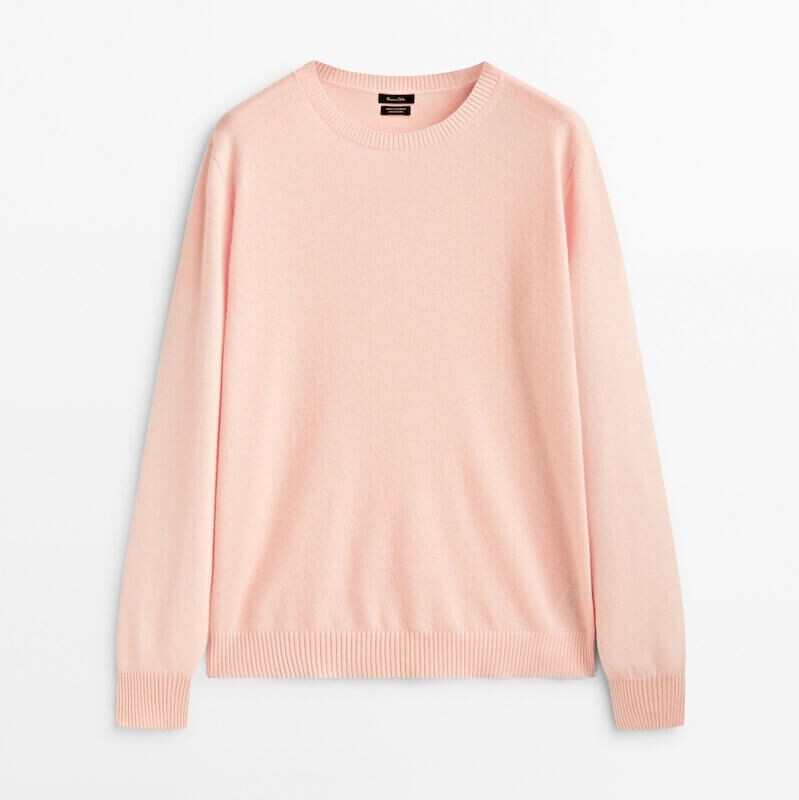 

Свитер Massimo Dutti 100% Cashmere Crew Neck, розовый