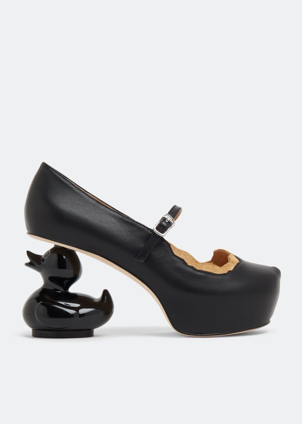 Туфли Maison Mihara Yasuhiro Duck Heel, черный босоножки женские классические туфли мэри джейн с пряжкой свадебная обувь туфли лодочки на каблуке для невесты черные