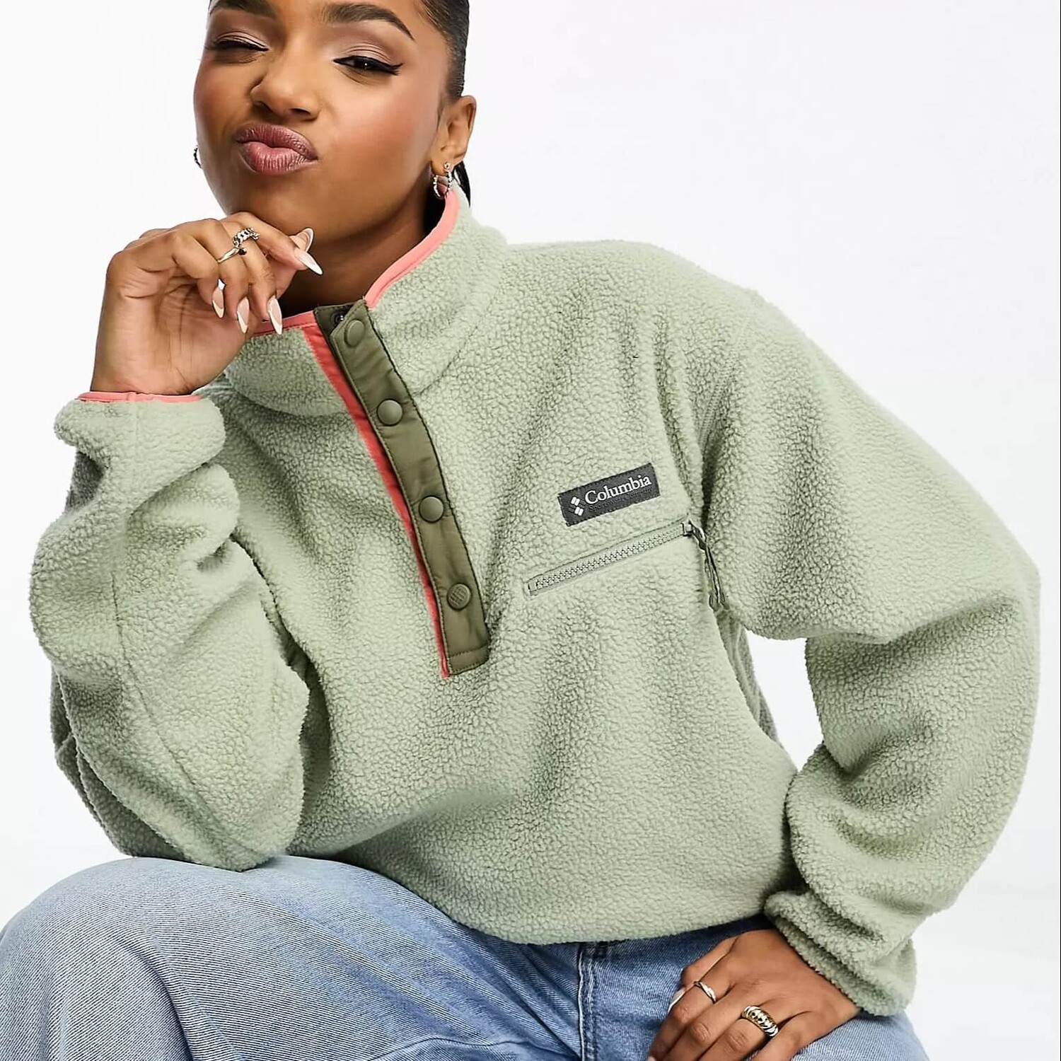 

Толстовка Columbia Helvetia Cropped Half Snap Fleece, светло-зеленый