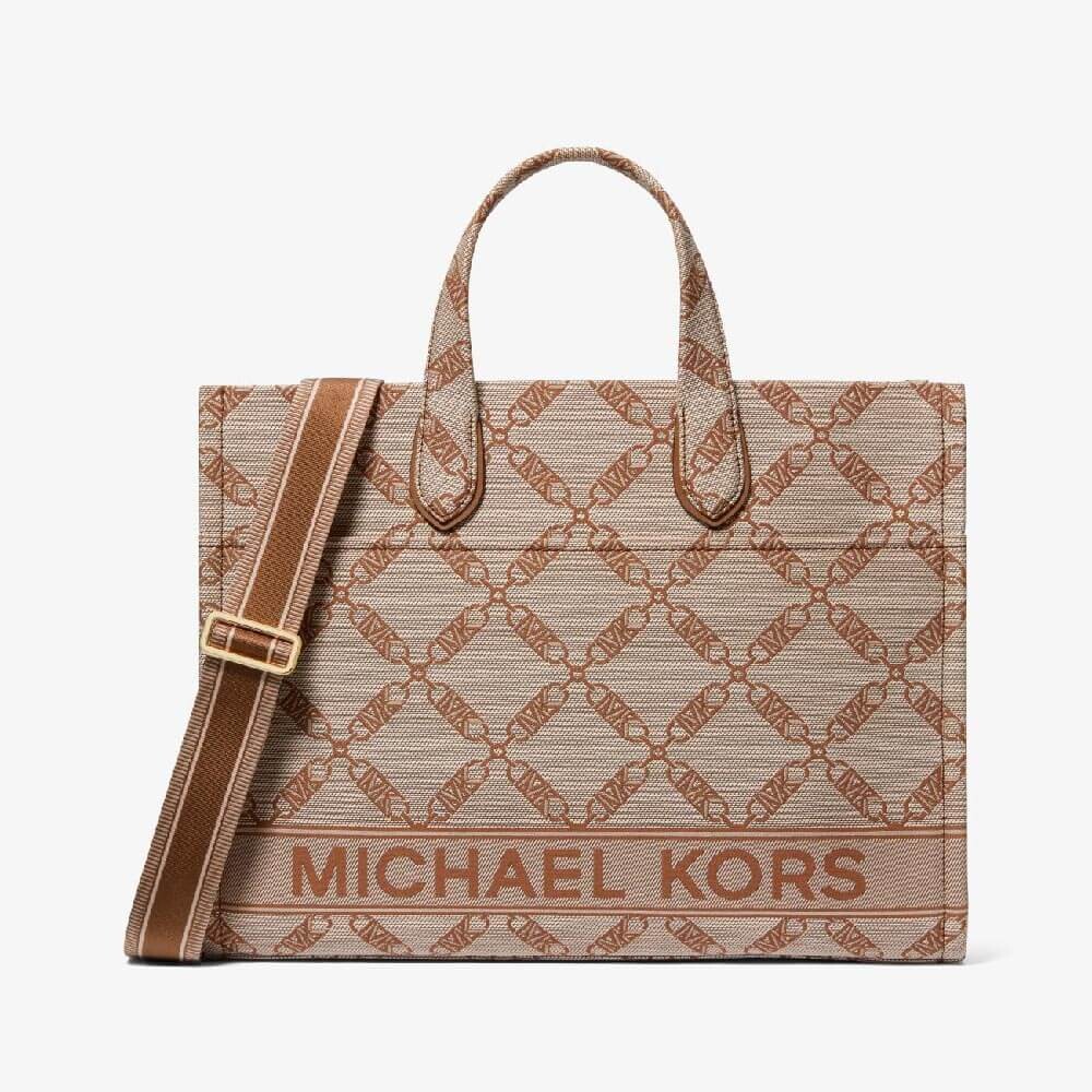 

Сумка Michael Kors Gigi Large Empire Logo Jacquard, коричневый/темно-коричневый