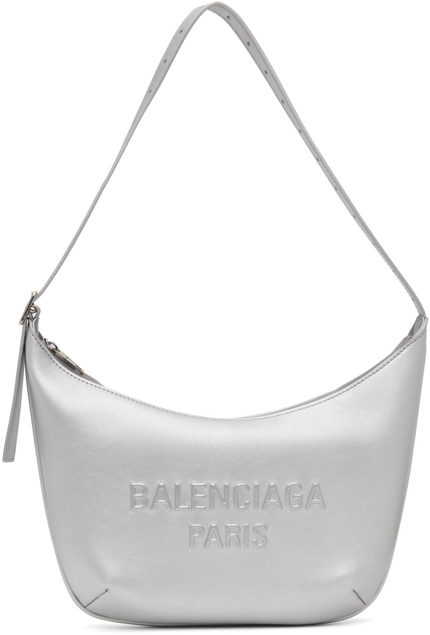 Серебряная сумка-слинг Мэри-Кейт Balenciaga