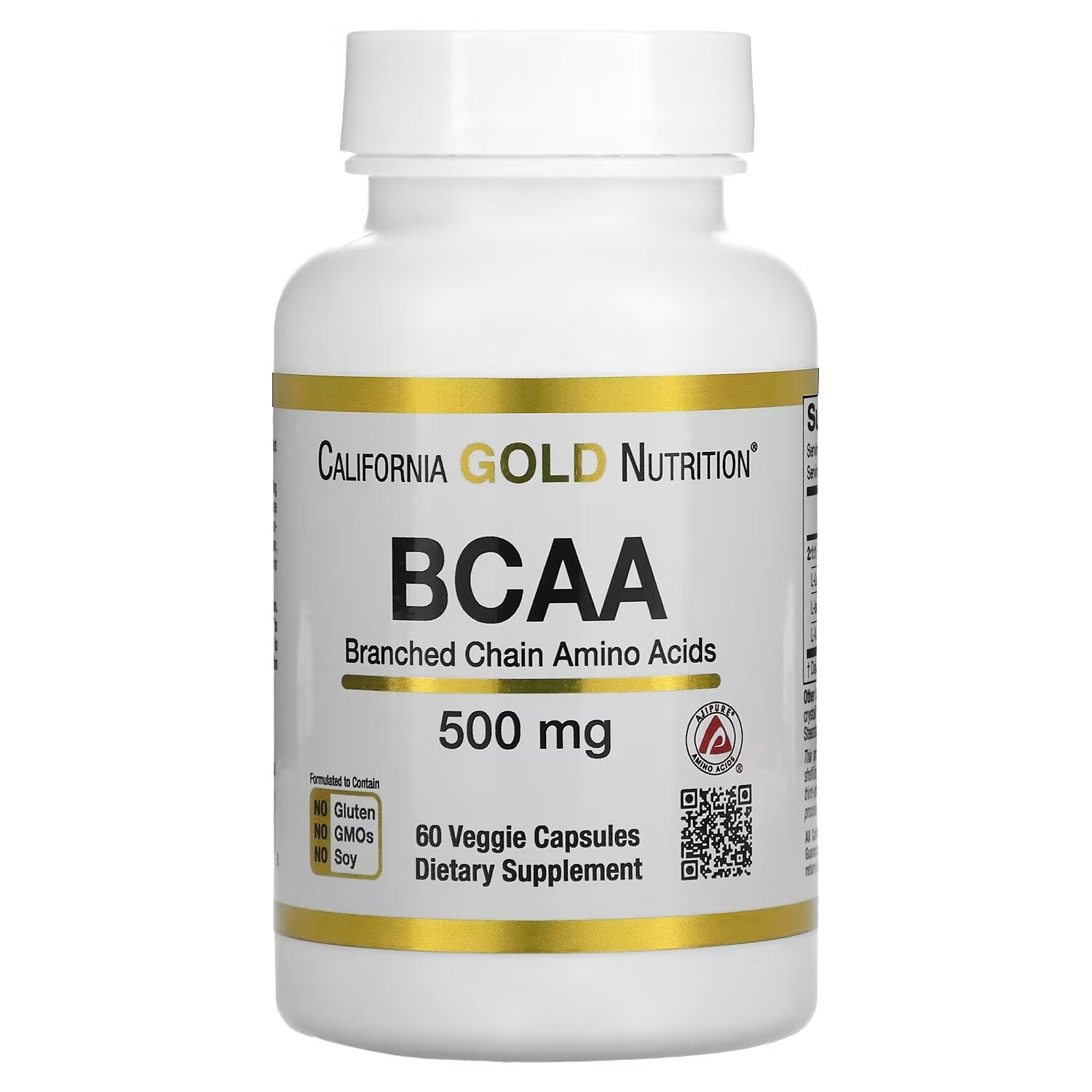 

Аминокислоты с Разветвленными Цепями California Gold Nutrition BCAA AjiPure, 60 растительных капсул