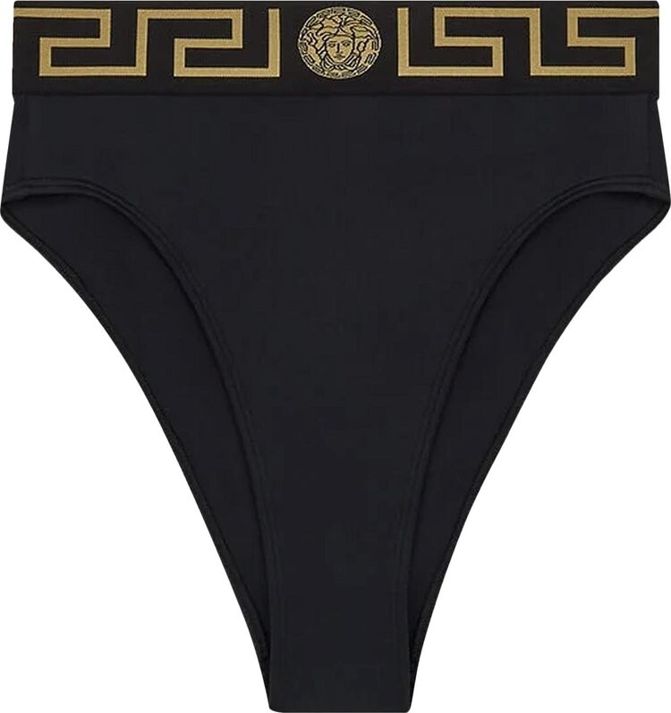 

Бикини Versace Greca Border High Waist Bikini Bottom 'Black', черный