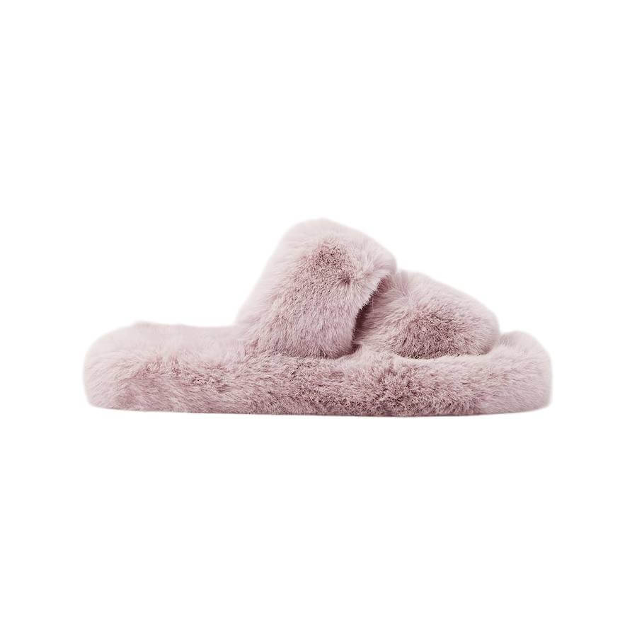 Заказать Тапочки Oysho Synthetic Fur Double Strap, лиловый – цены, описание  и характеристики в «CDEK.Shopping»