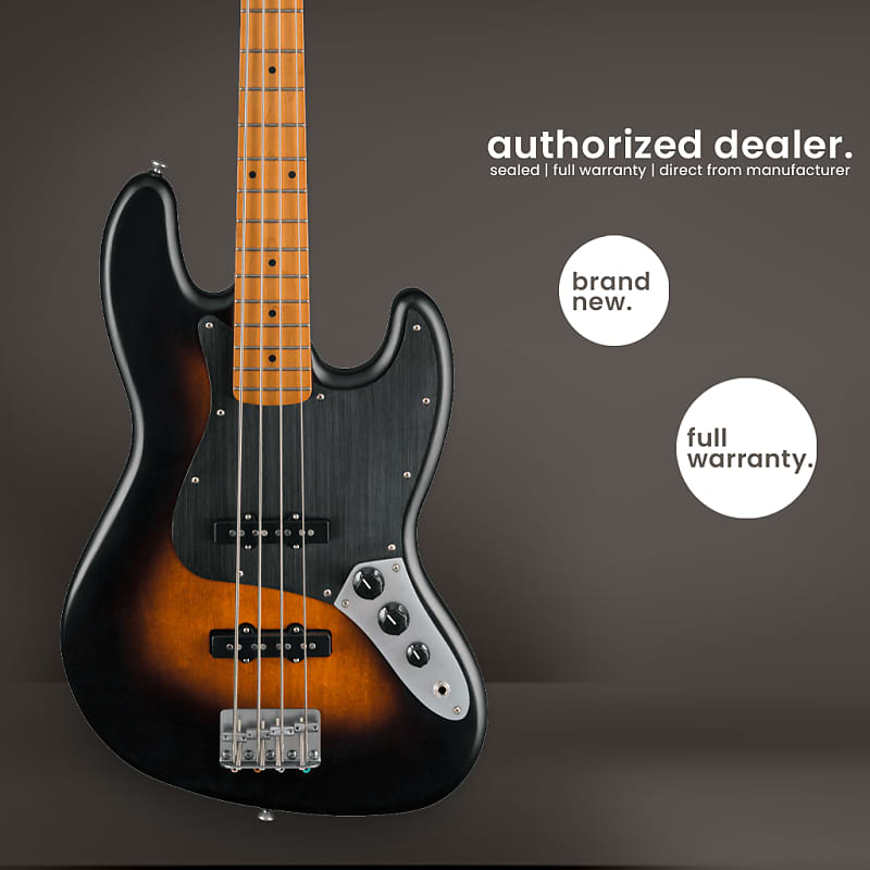 40 лет Сквайеру | Джазовый бас винтажный Эд | Атласная широкая 2-цветная солнечная вспышка Fender Squier