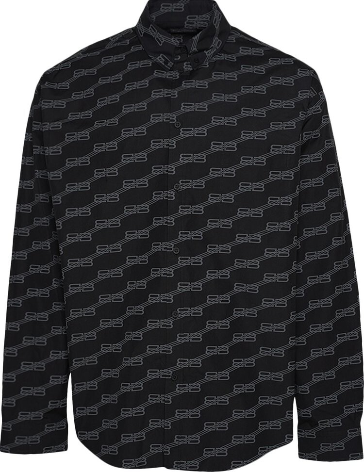 

Рубашка Balenciaga Monogram Shirt 'Black/Grey', черный