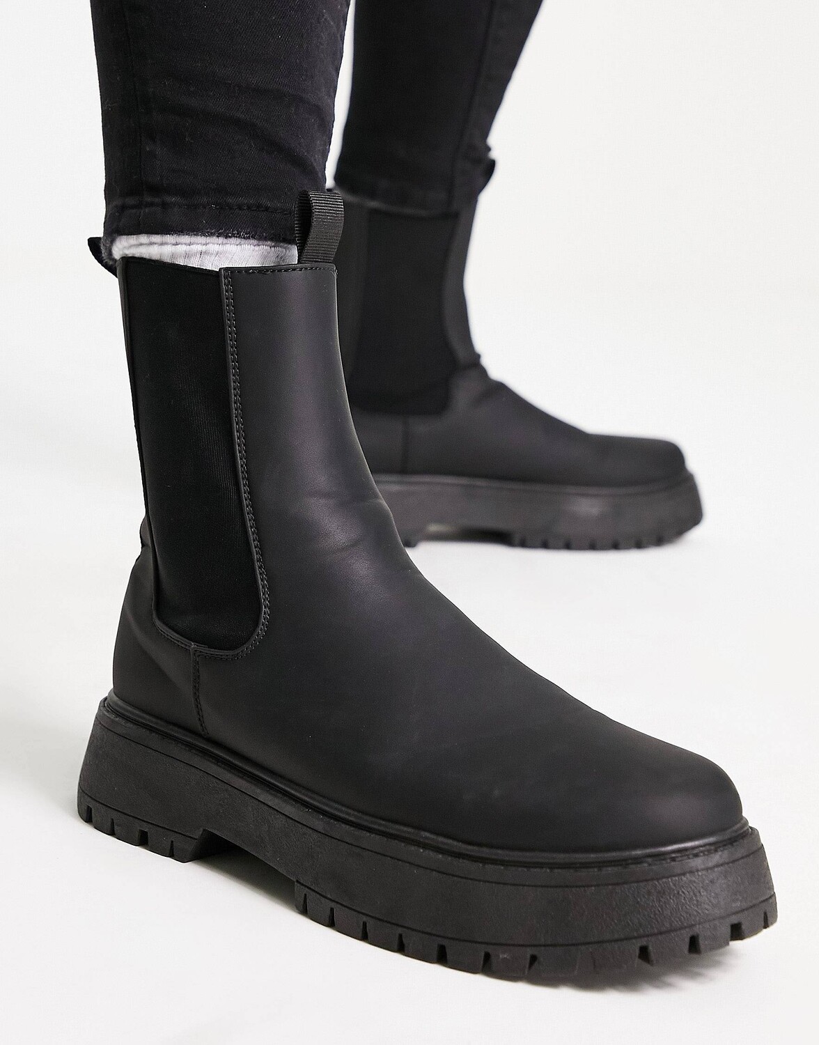 

Черные ботинки челси из искусственной кожи ASOS DESIGN, Черный