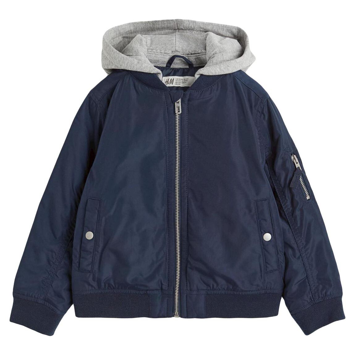 

Куртка H&M Hooded Bomber, темно-синий