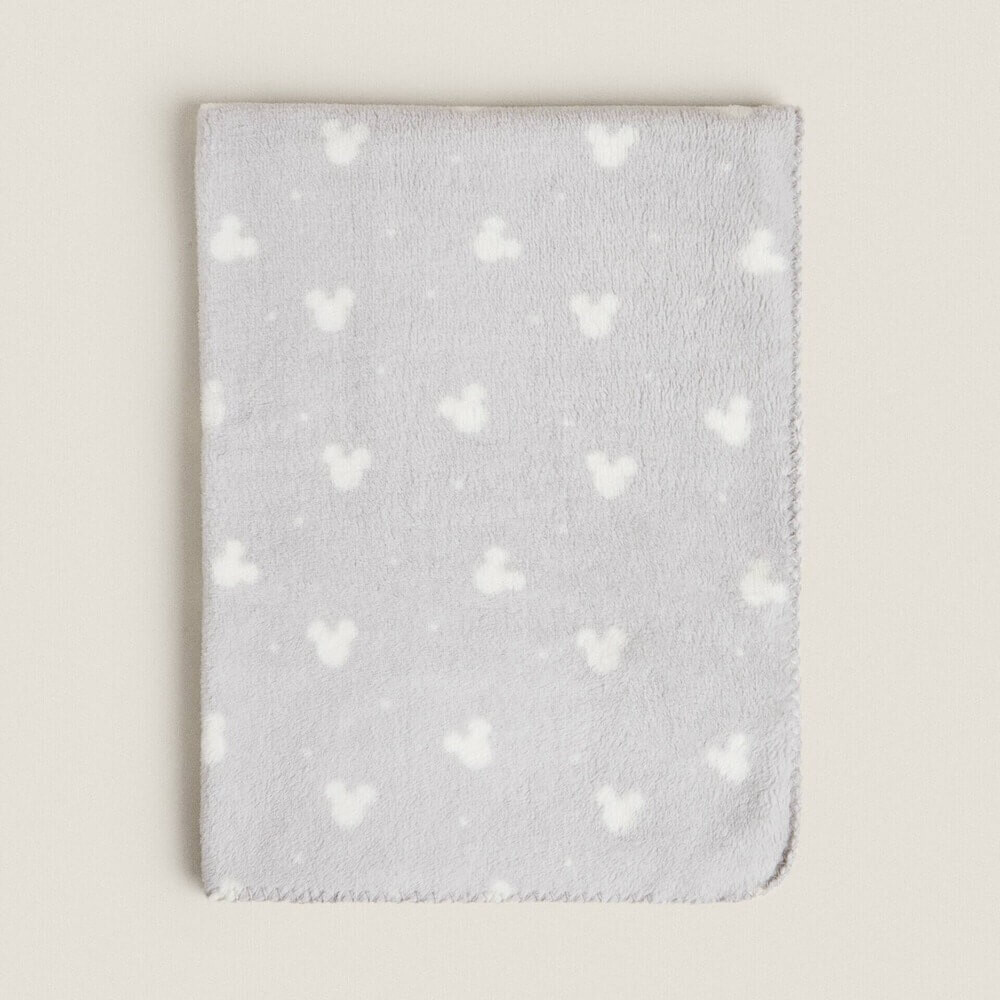 

Плед Zara Disney Mickey Fleece, серый