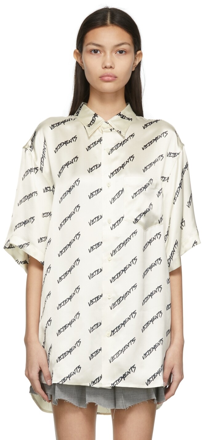 

Жидкая рубашка с монограммой Off-White VETEMENTS