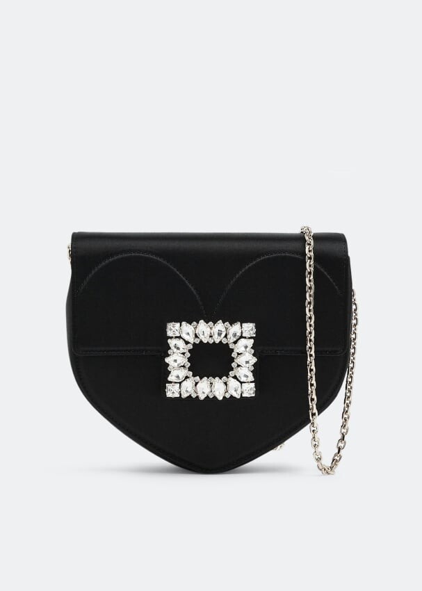

Клатч ROGER VIVIER Love Strass Buckle mini clutch, черный