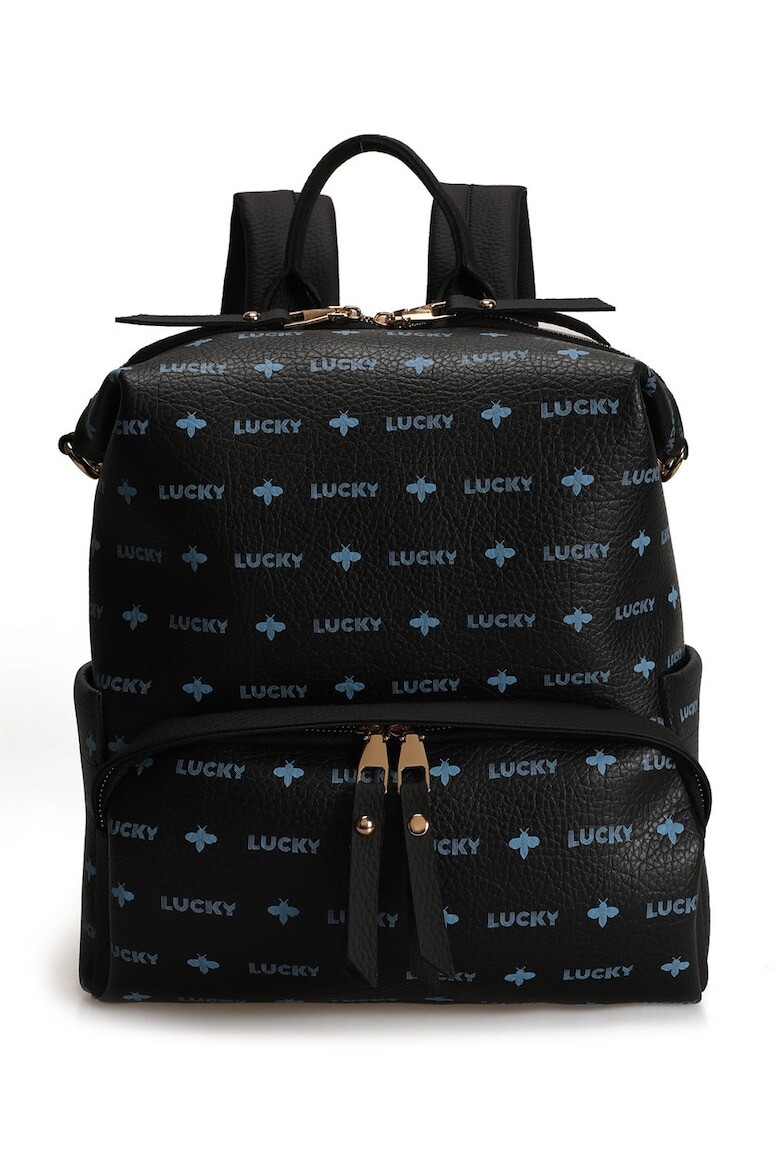 

Рюкзак из экокожи с логотипом Lucky Bees, черный