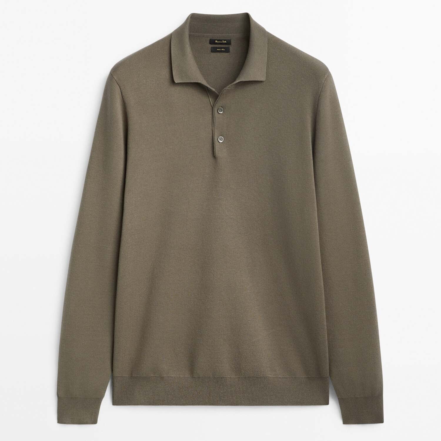 

Свитер Massimo Dutti Comfort Polo Collar Knit, коричневый