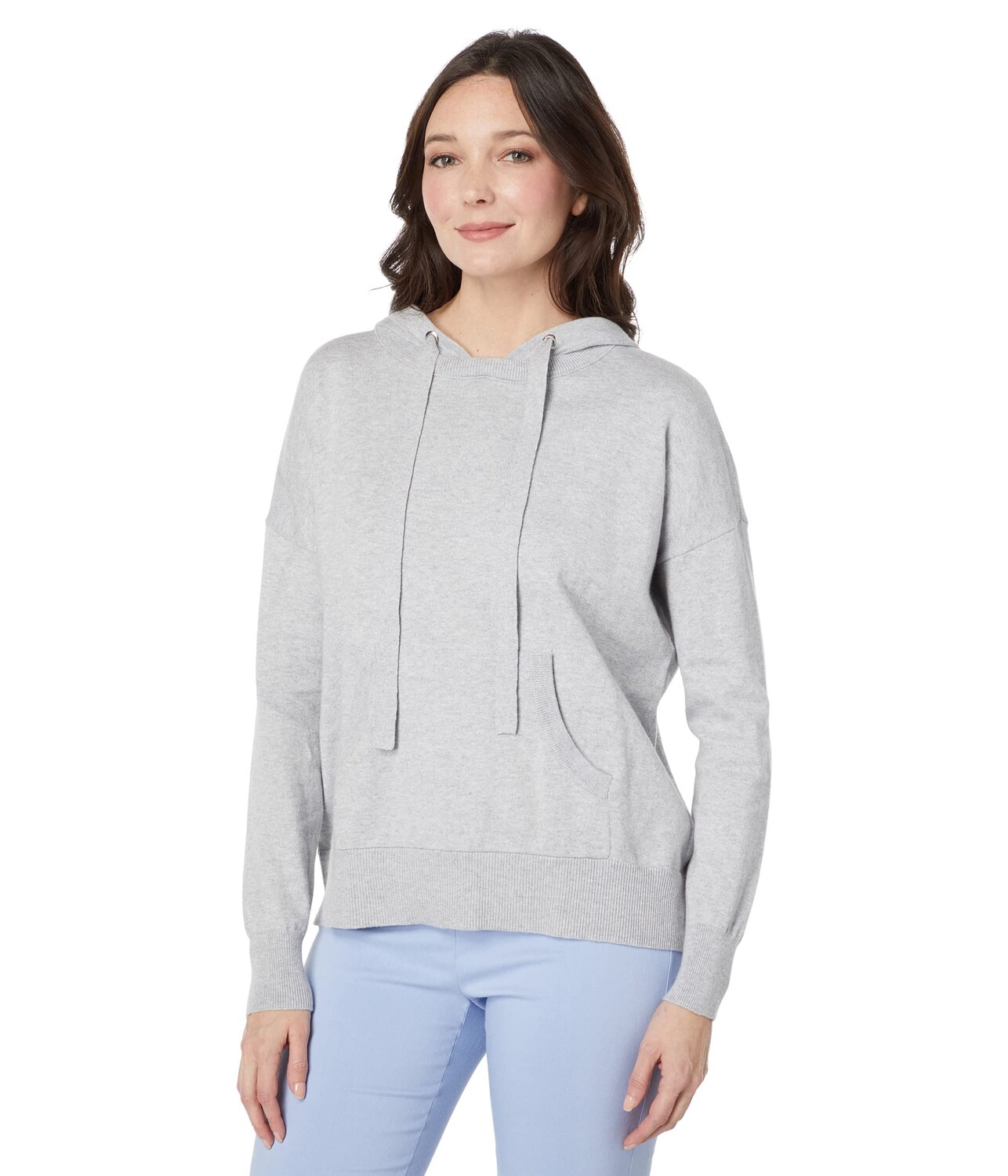 

Худи Elliott Lauren, Cotton Cashmere Drawstring Hoodie with Front Pocket, Серый