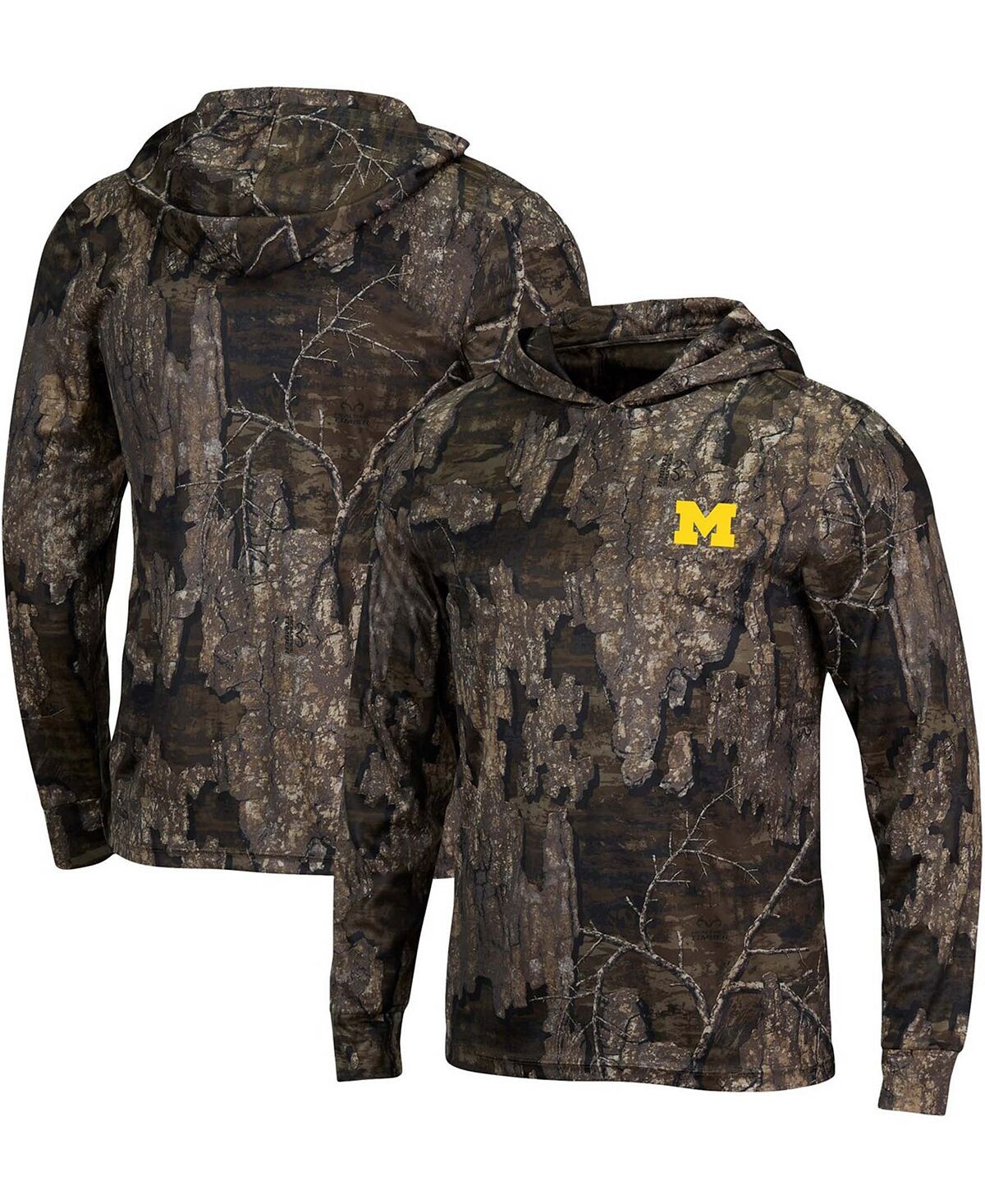 

Мужская футболка с капюшоном с длинным рукавом realtree camo michigan wolverines Colosseum, мульти