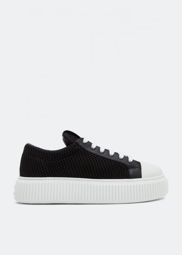 

Кроссовки MIU MIU Mesh flatform sneakers, черный