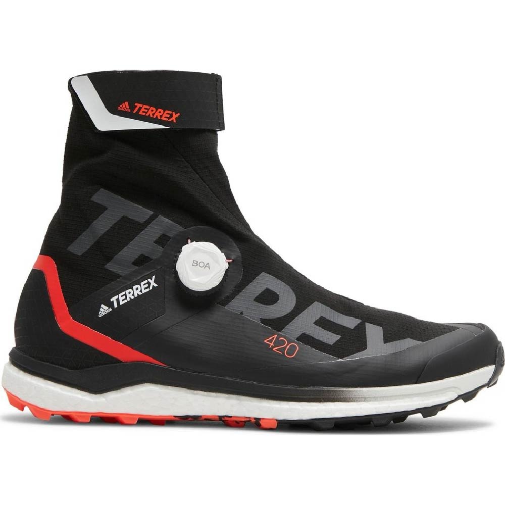 Кроссовки Adidas Terrex Agravic Tech Pro Trail Black Solar Red, черный/красный/белый