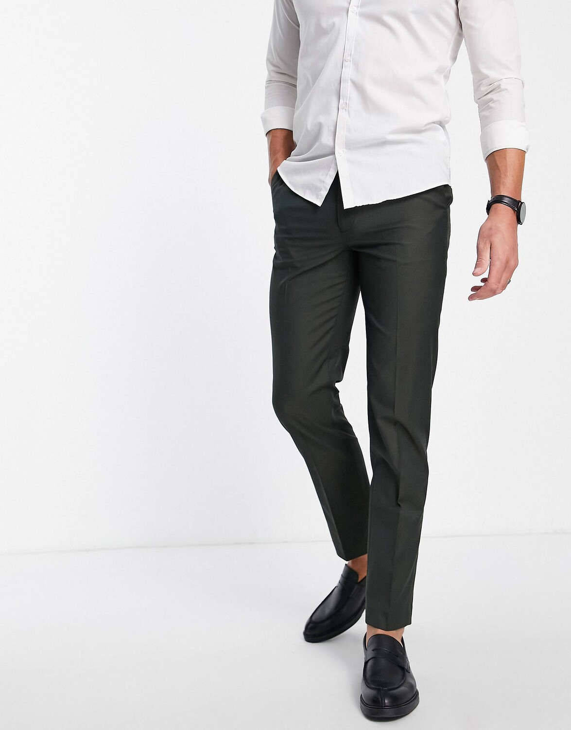 

Зеленые узкие элегантные брюки ASOS DESIGN