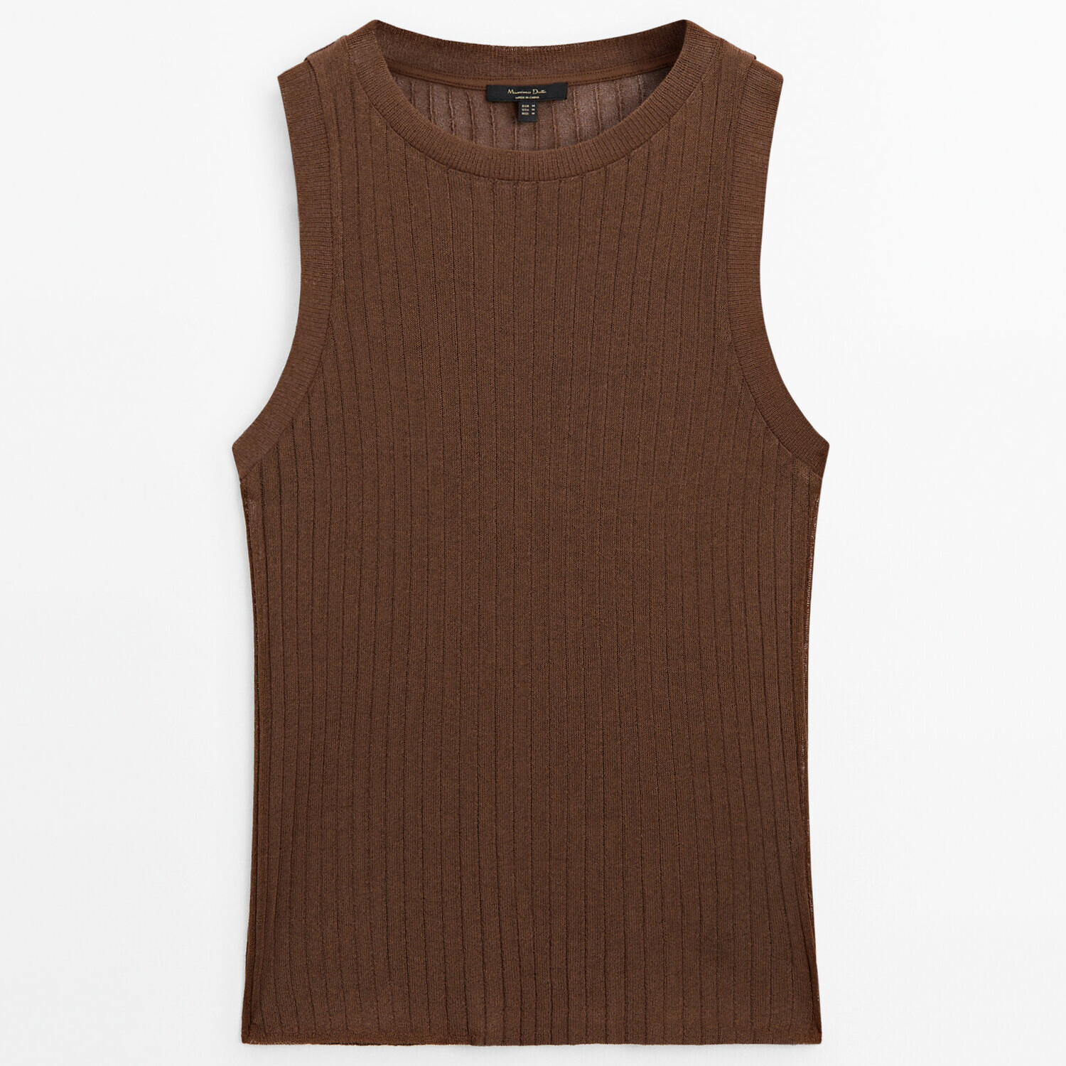 

Топ Massimo Dutti Sleeveless Open-knit, коричневый