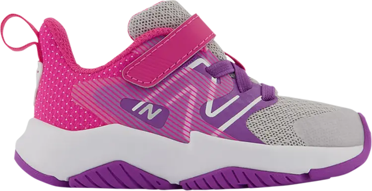 

Кроссовки New Balance Rave Run v2 Bungee Lace Toddler X-Wide 'Summer Fog Hi-Pink', серый