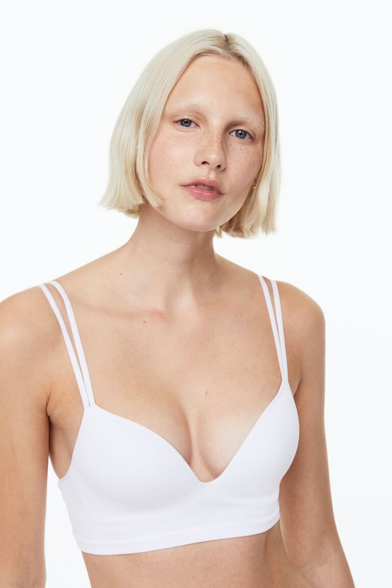 

Бесшовный бюстгальтер пуш-ап H&M, белый