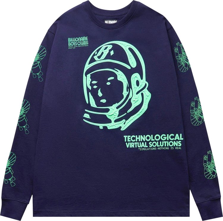 Лонгслив Billionaire Boys Club Systematic Long-Sleeve Tee 'Evening Blue', синий - фото