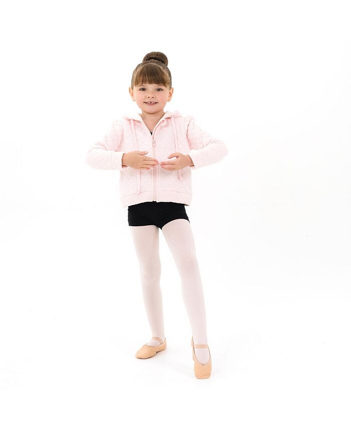 

Стеганая балетная толстовка на молнии для маленьких девочек Flo Dancewear, розовый