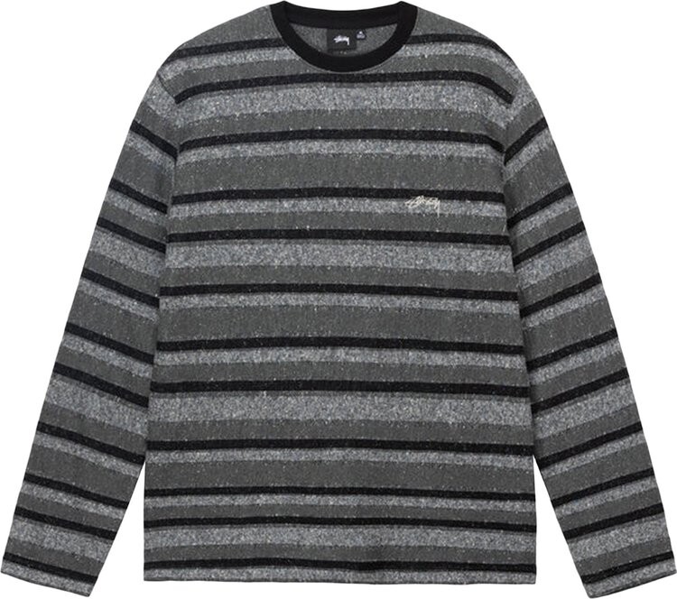 

Лонгслив Stussy Baja Stripe Long-Sleeve Crew 'Black', черный
