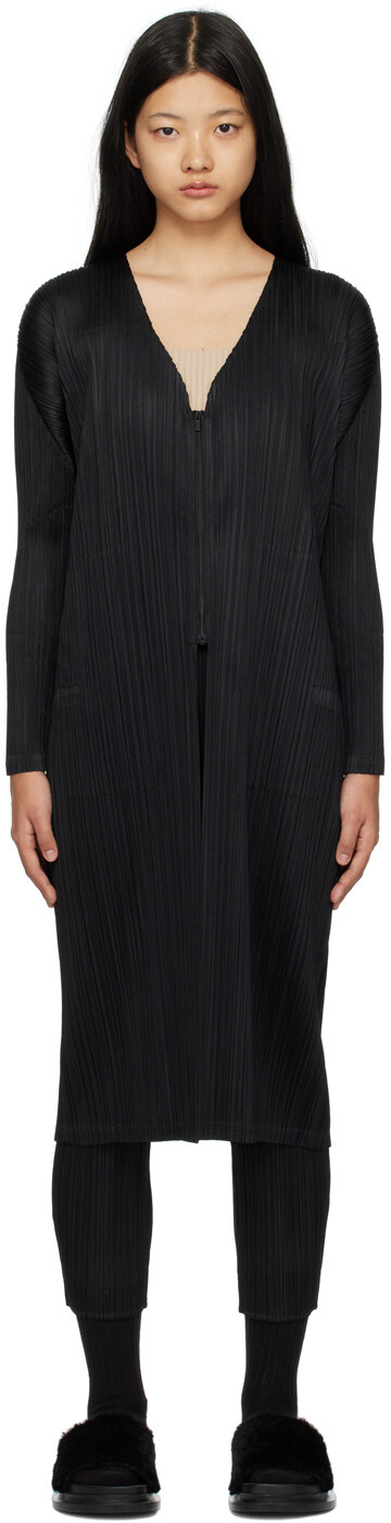 

Черное декабрьское пальто Monthly Colors Pleats Please Issey Miyake