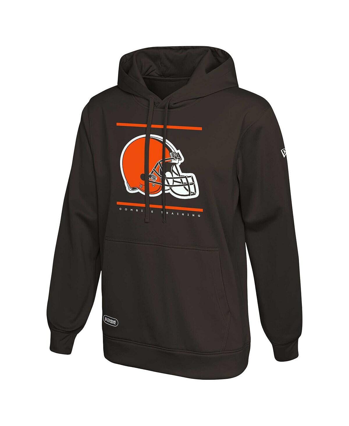 

Мужская коричневая толстовка с капюшоном cleveland browns combine authentic split defense pullover New Era, коричневый