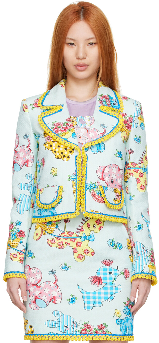 

Синяя хлопковая куртка Moschino