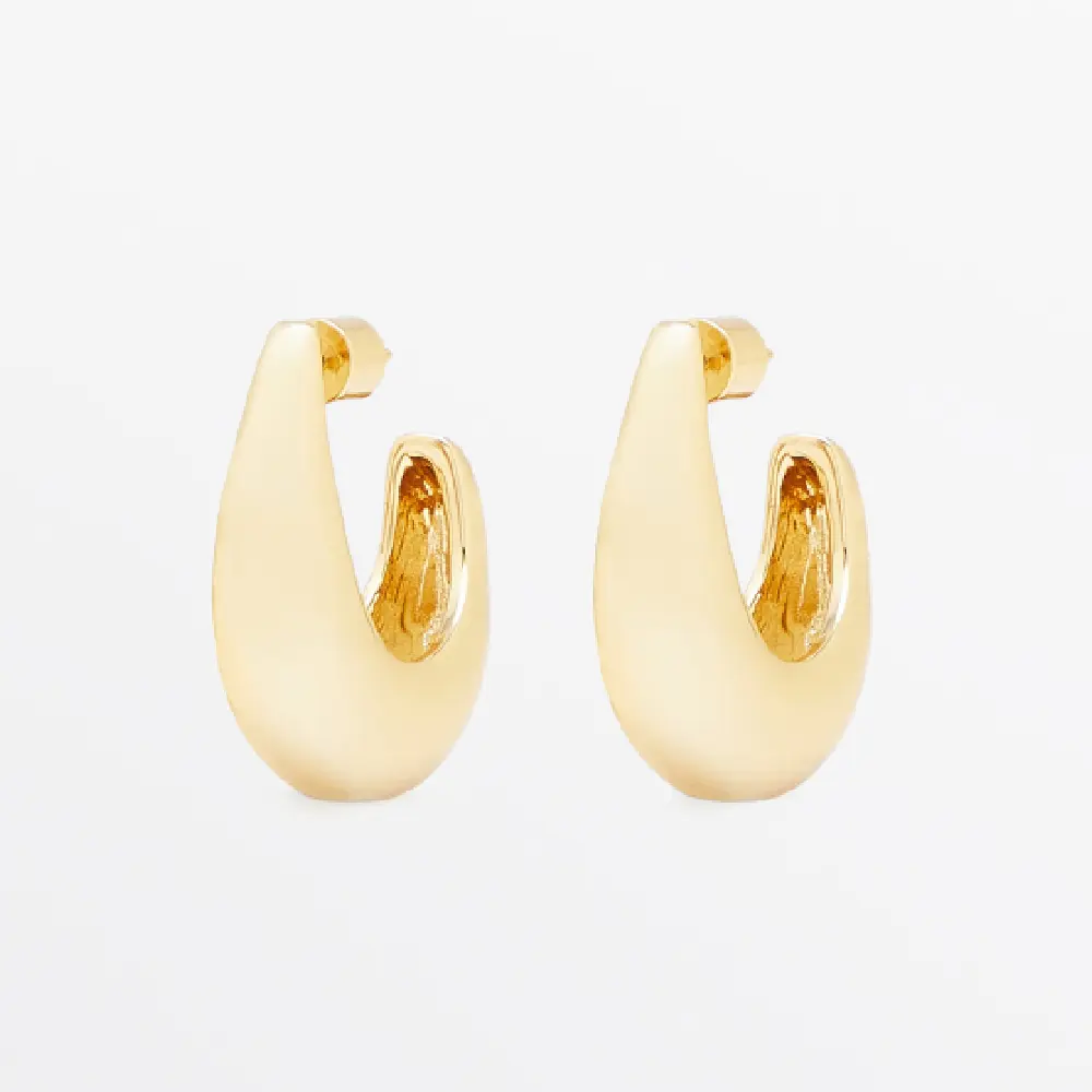 

Серьги-кольца Massimo Dutti Small Plain, золотистый