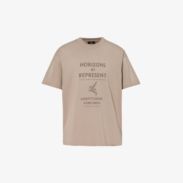 

Футболка horizons из хлопкового джерси с графичным принтом Represent, коричневый