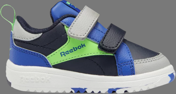 Кроссовки weebok clasp low toddler 'navy solar lime camo' Reebok, синий - фото