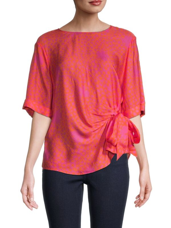 

Топ Ted Baker London с галстуком и абстрактным принтом, deep pink