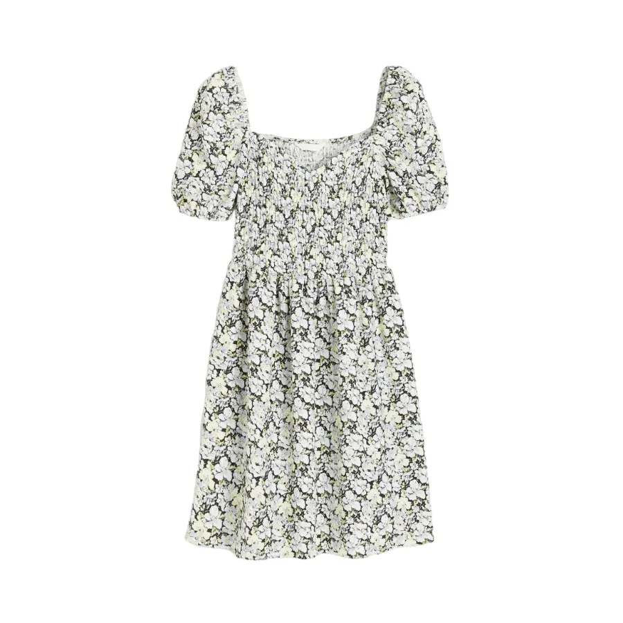 

Платье H&M Textured Jersey, голубой/цветочный принт