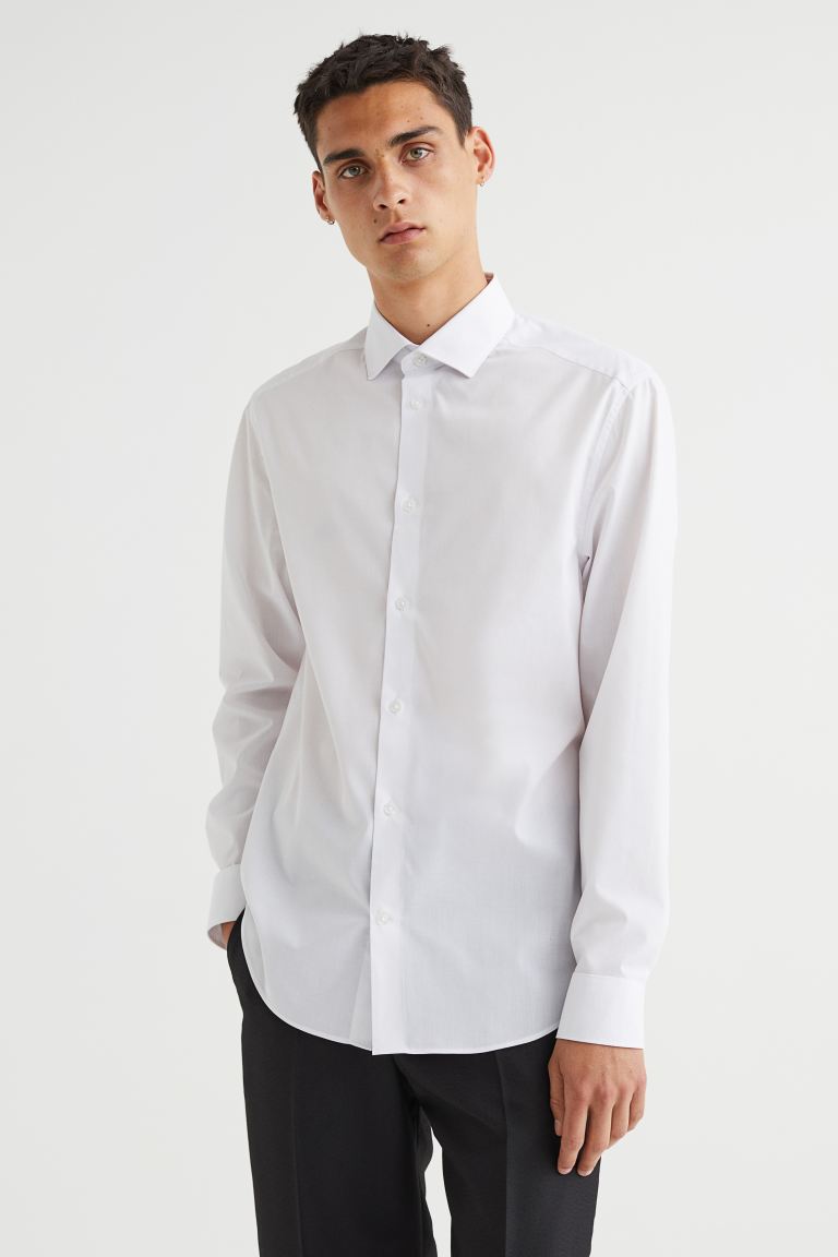 Рубашка классического кроя COOLMAX H&M, белый