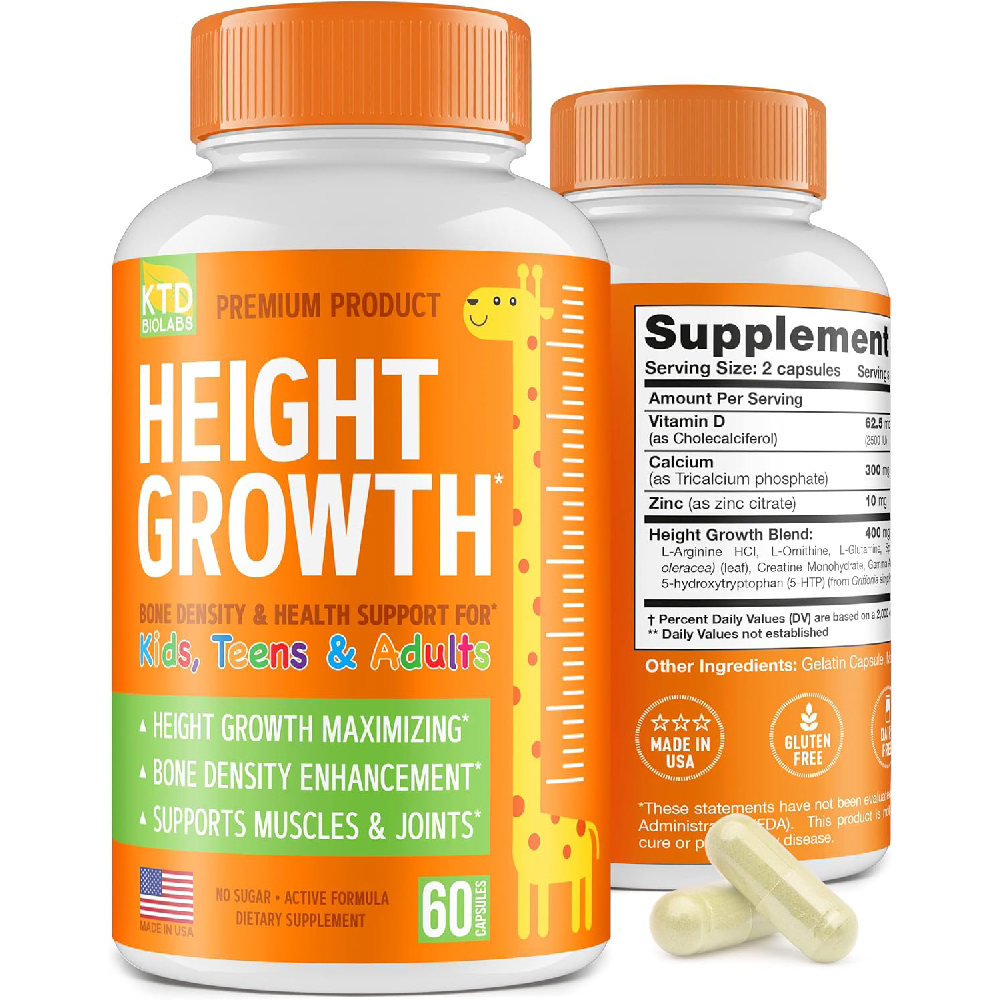 Комплекс витаминов-активизатор роста KTD BIOLABS Height Growth Maximizer - Natural Height Booster Teen, 60 шт.
