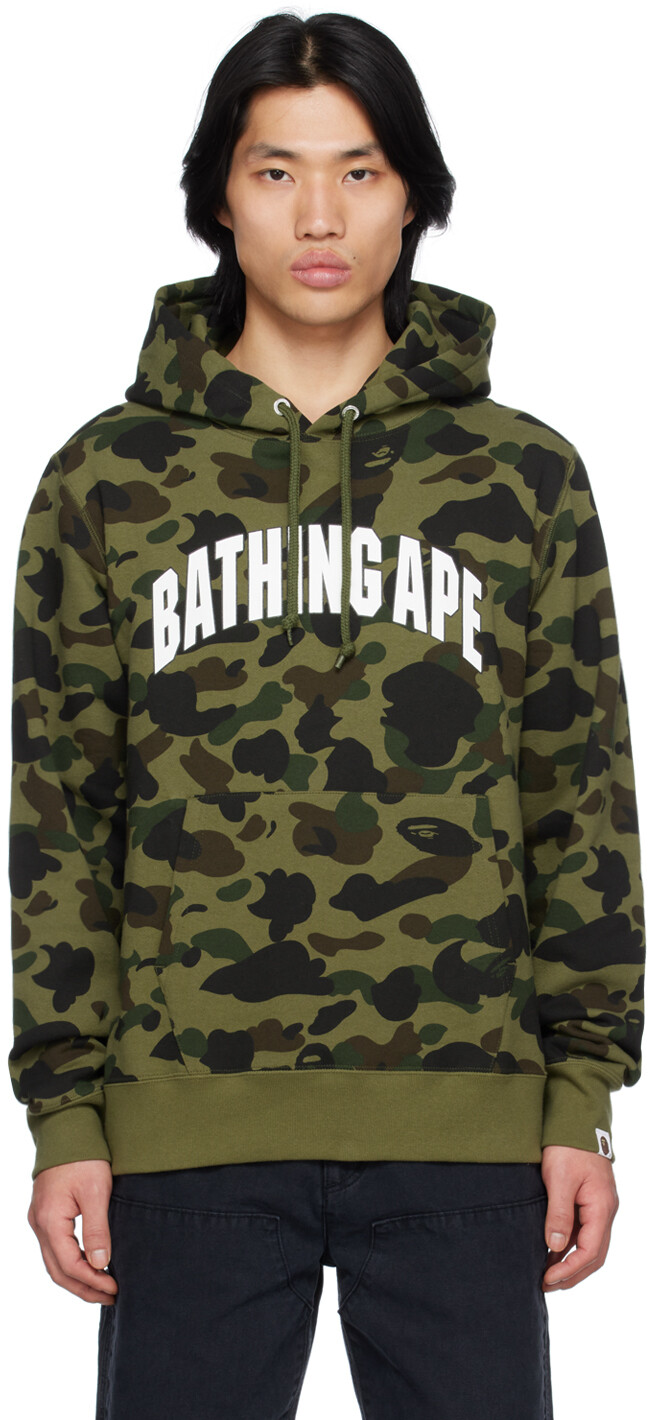

Зеленая толстовка с капюшоном 1st Camo BAPE